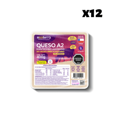 PACK x 12 uu QUESO A2 MANTECOSO Laminado - 400g - Ecoterra