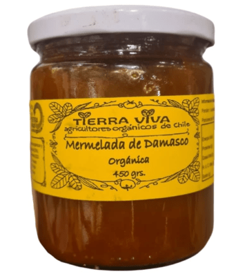 MERMELADA de DAMASCO ORGÁNICO - 25% Azúcar Orgánica - 450gr - Tierra Viva