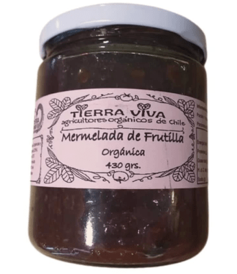 MERMELADA de FRUTILLA ORGÁNICA - 25% Azúcar Orgánica - 450gr - Tierra Viva