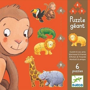 PUZZLE GIGANTE - MARMOSET Y AMIGOS - 19 PIEZAS
