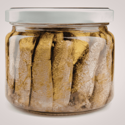 ANCHOAS EN ACEITE DE OLIVA - Frasco 130g - Aquality
