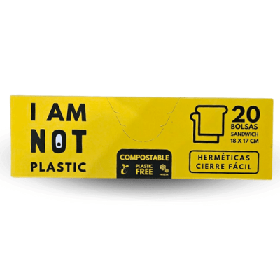 BOLSAS HERMÉTICAS PARA SANDWICH CON CIERRE - 20 u - I AM NOT PLASTIC