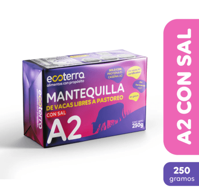 MANTEQUILLA DE PASTOREO A2 - con sal - 250g - Ecoterra