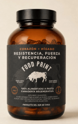 RESISTENCIA Y RECUPERACIÓN 50% HIGADO / 50%CORAZÓN de VACUNO -180 caps x 500mg - Food Print