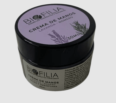 CREMA de MANOS ROMERO, LAVANDA, FLORES DE BACH - 30ml - Biofilia