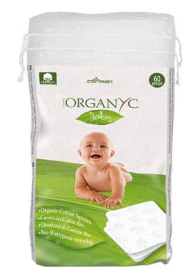 TOALLITAS DE ALGODÓN ORGÁNICO para BEBÉ - 60 unidades - Organyc