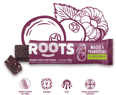 BARRA MAQUI FRAMBUESA 30 gr - ROOTS