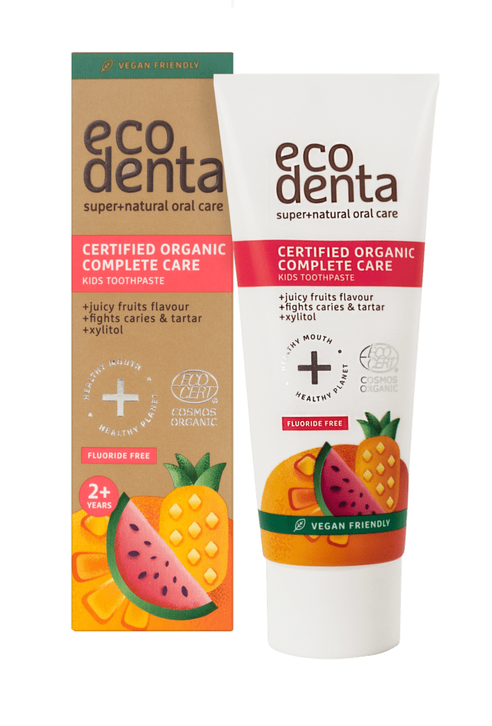 PASTA DENTAL ORGÁNICA KIDS JUGO de FRUTA - 75ml - Ecodenta1