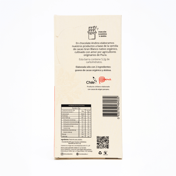 BARRA de CHOCOLATE 65% Keto - Andino2