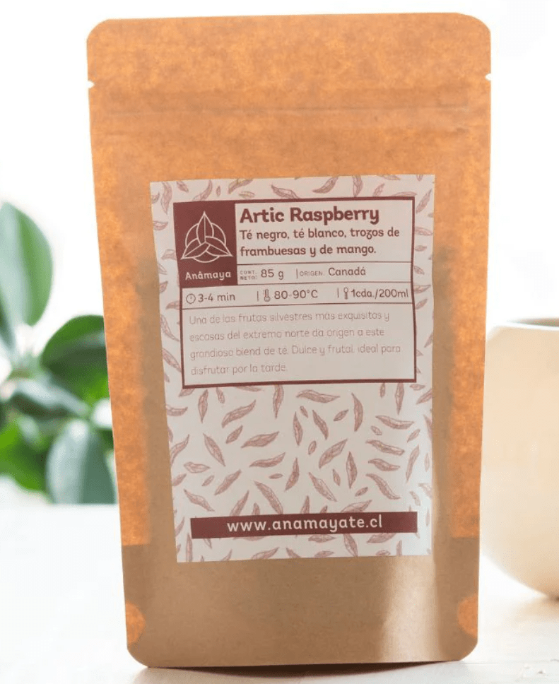TÉ NEGRO ARTIC RASPBERRY- Kraft compostable 60g - Anamaya1