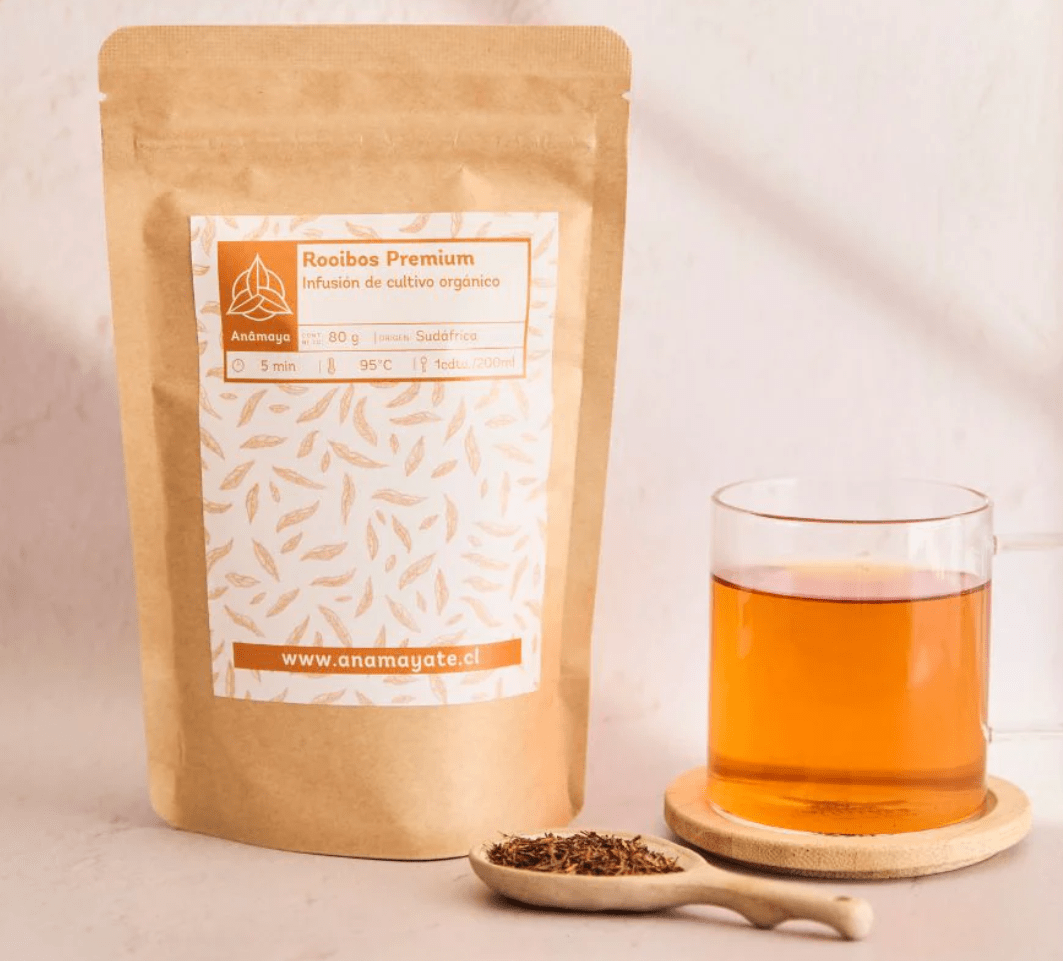 INFUSIóN ROOIBOS PREMIUM de CULTIVO ORGÁNICO - Kraft compostable 80g - Anamaya1