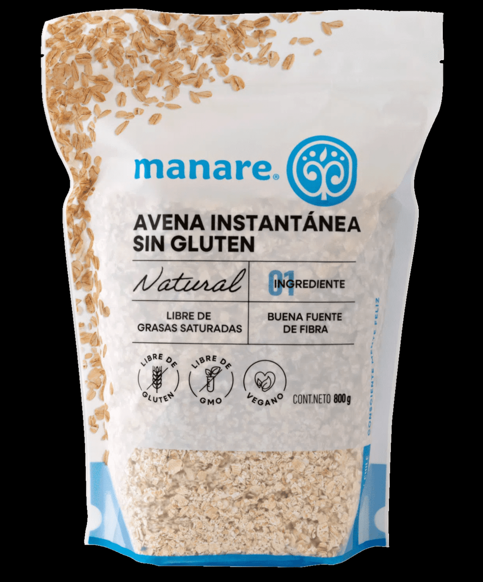 AVENA SIN GLUTEN INSTANTÁNEA 800g - Manare1
