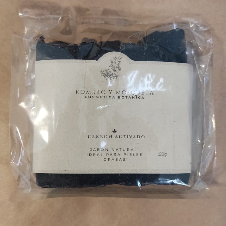 JABÓN CARBON ACTIVADO 120g - Romero y Mosqueta1