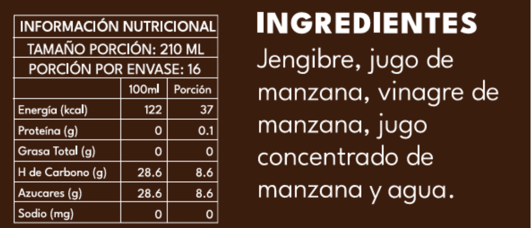 BENI'S - Bebida concentrada de JENGIBRE 100% Natural - 500 cc - Brebajería Spa2