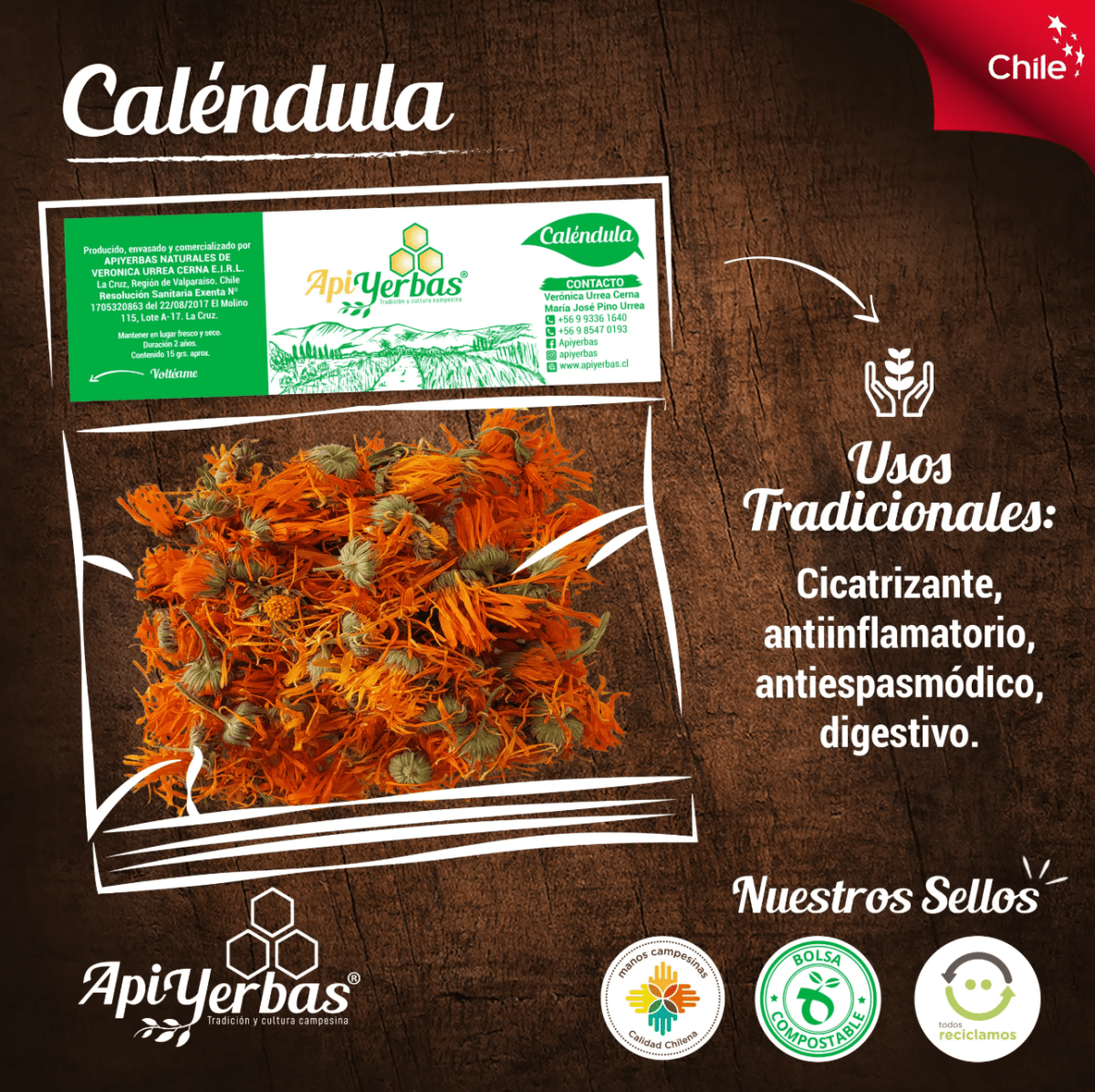 CALÉNDULA - 15g - Apiyerbas1