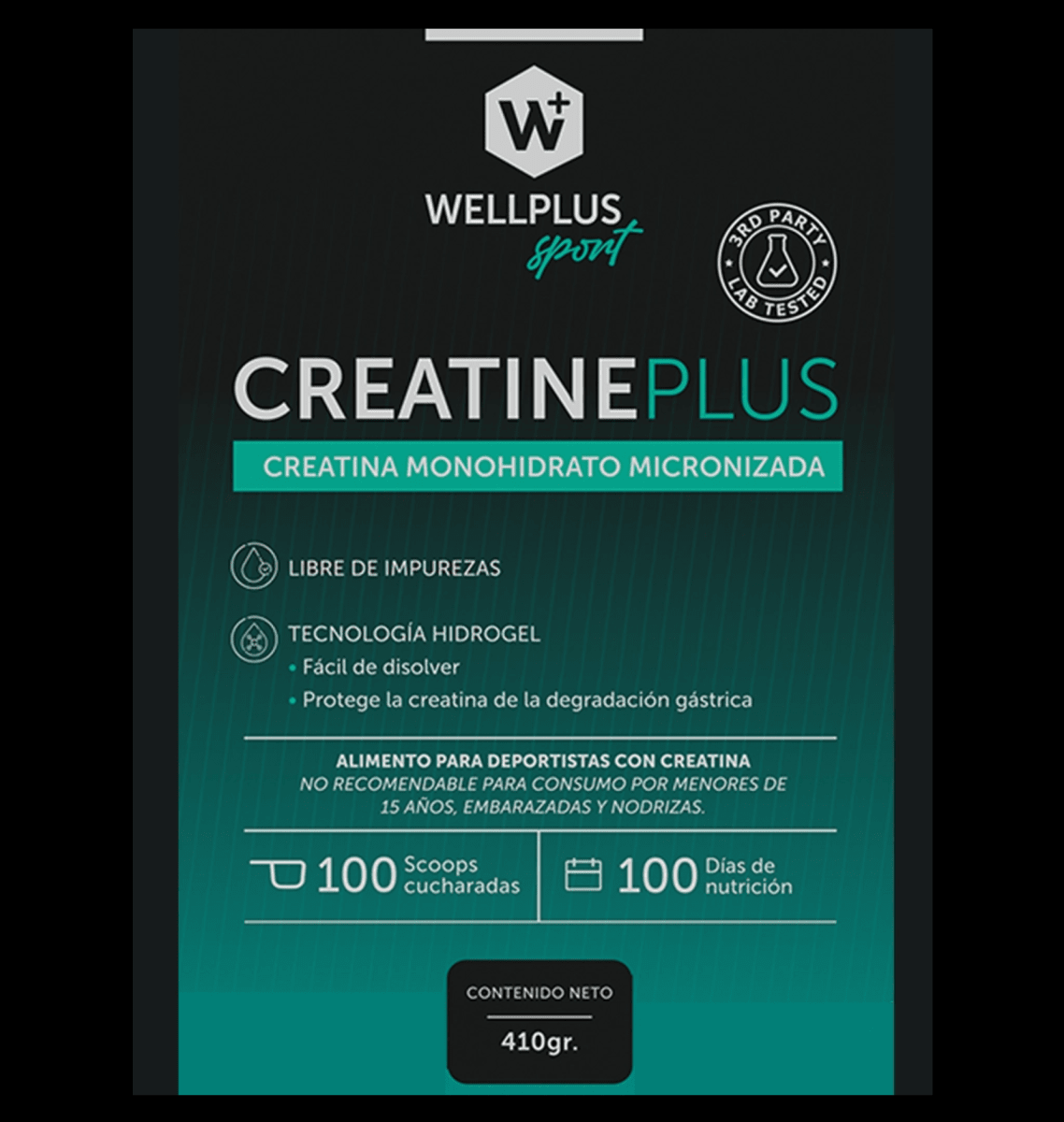 CREATINA PLUS Monohidrato Micronizada - 410 g - Wellplus2