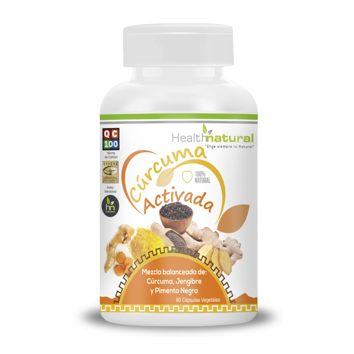 CURCUMA ACTIVADA - 60 cápsulas - 500mg -Health Natural1