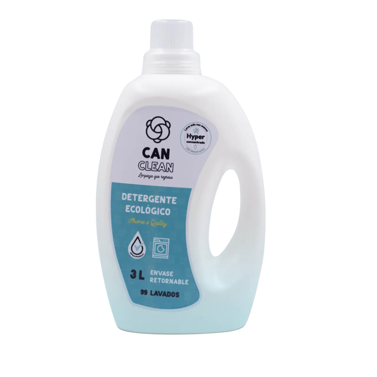 DETERGENTE ECOLÓGICO CONCENTRADO HIPOALERGÉNICO - 3 L - Envase PE Retornable - Can Clean2