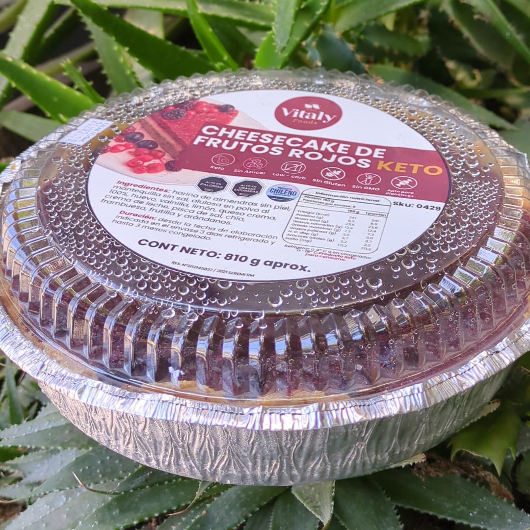 CHEESECAKE FAMILIAR FRUTOS ROJOS KETO -1 kl - Vitaly Foods1
