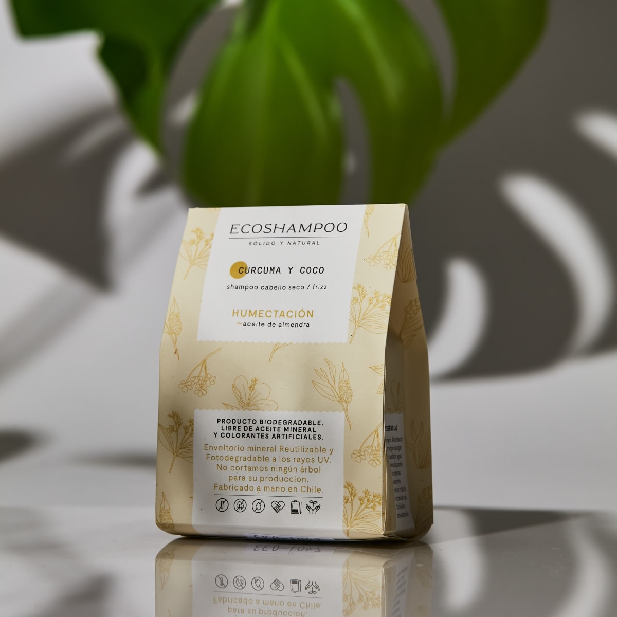 SHAMPOO SÓLIDO – CÚRCUMA COCO - 80g  - 80 Lavados app – Ecoshampoo1