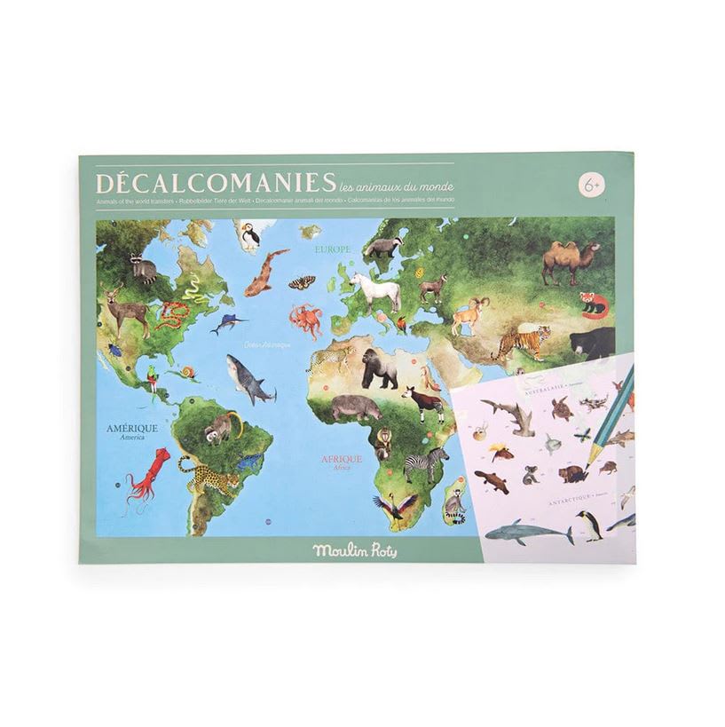 Mapamundi de calcomanias de los animales del mundo - MOULIN ROTY1