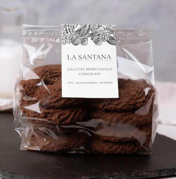 GALLETA MANTEQUILLA CHOCOLATE  Low Carb - 8 uu. - La Santana1