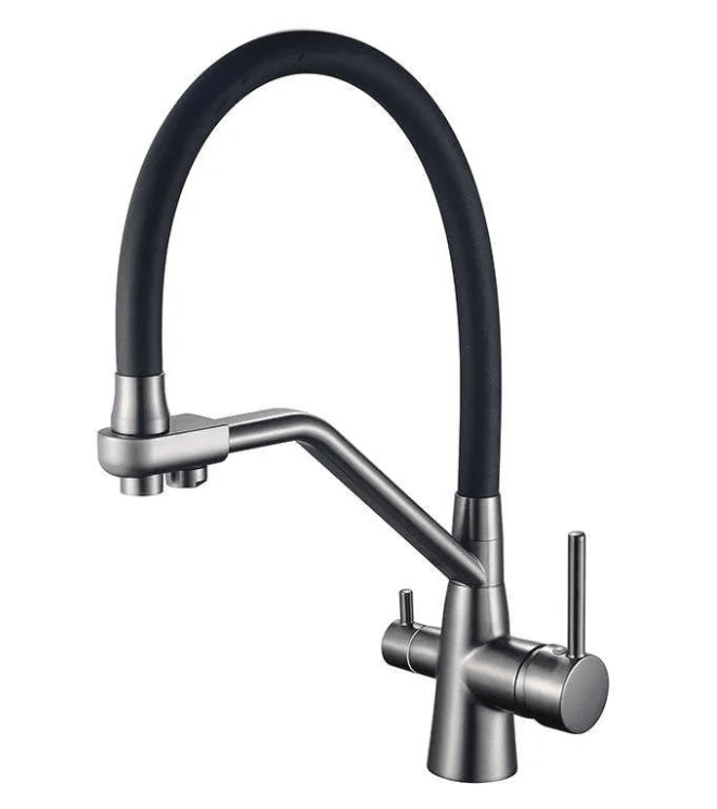 GRIFO de TRES VÍAS - FLEXIBLE NIQUEL CEPILLADO MATE - SPV1