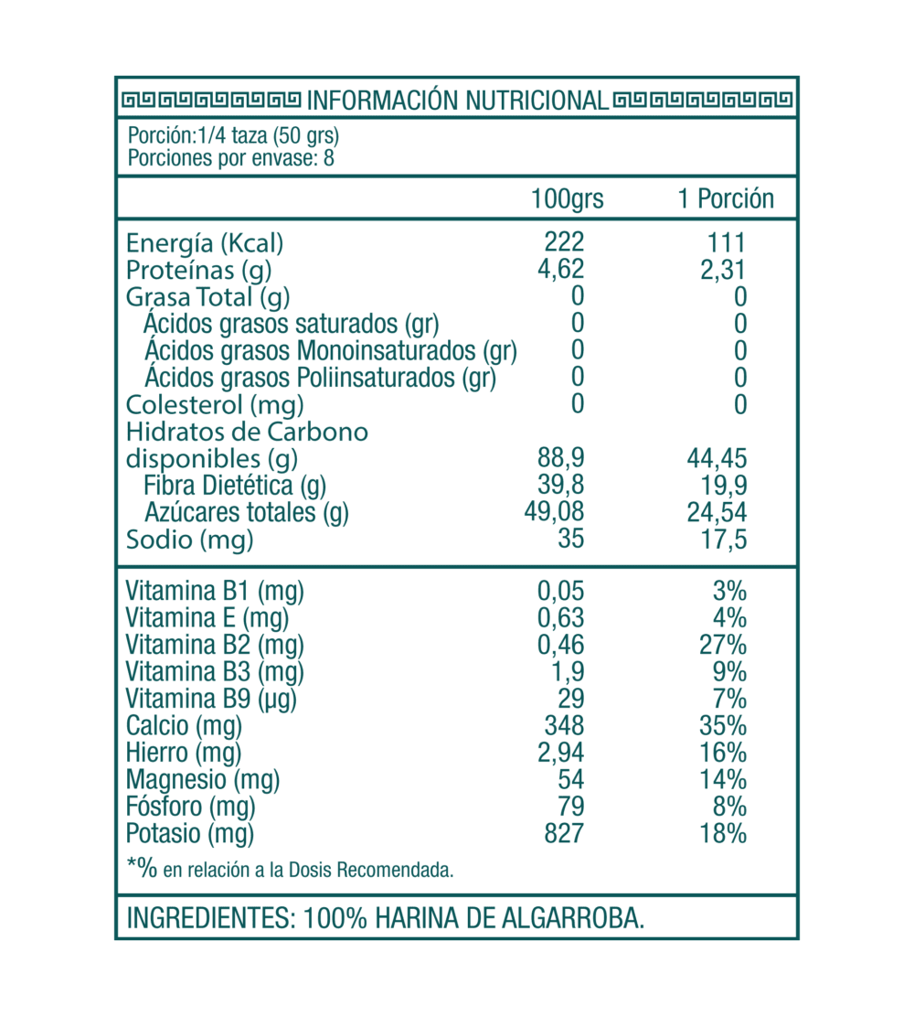 HARINA DE ALGARROBA - 400g - Ambrosía2