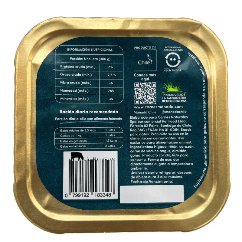 PATÉ para GATO - 300g - MANADA2