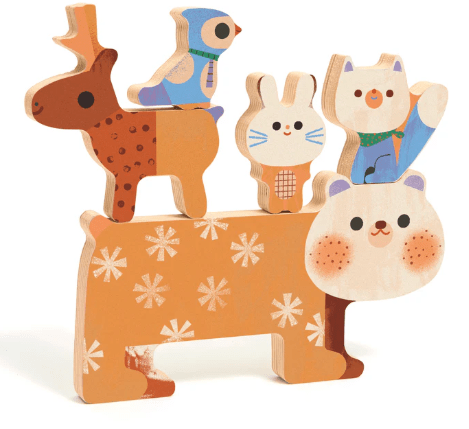 PUZZLE de madera apilable WOODY STACK - 5 piezas - Djeco3