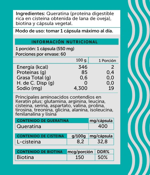 KERATIN PLUS BIOTIN - 60 CÁPSULAS2
