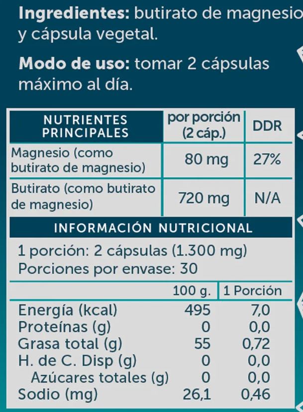 MAGNESIO BUTIRATO PURE - 60 Cápsultas - Wellplus2