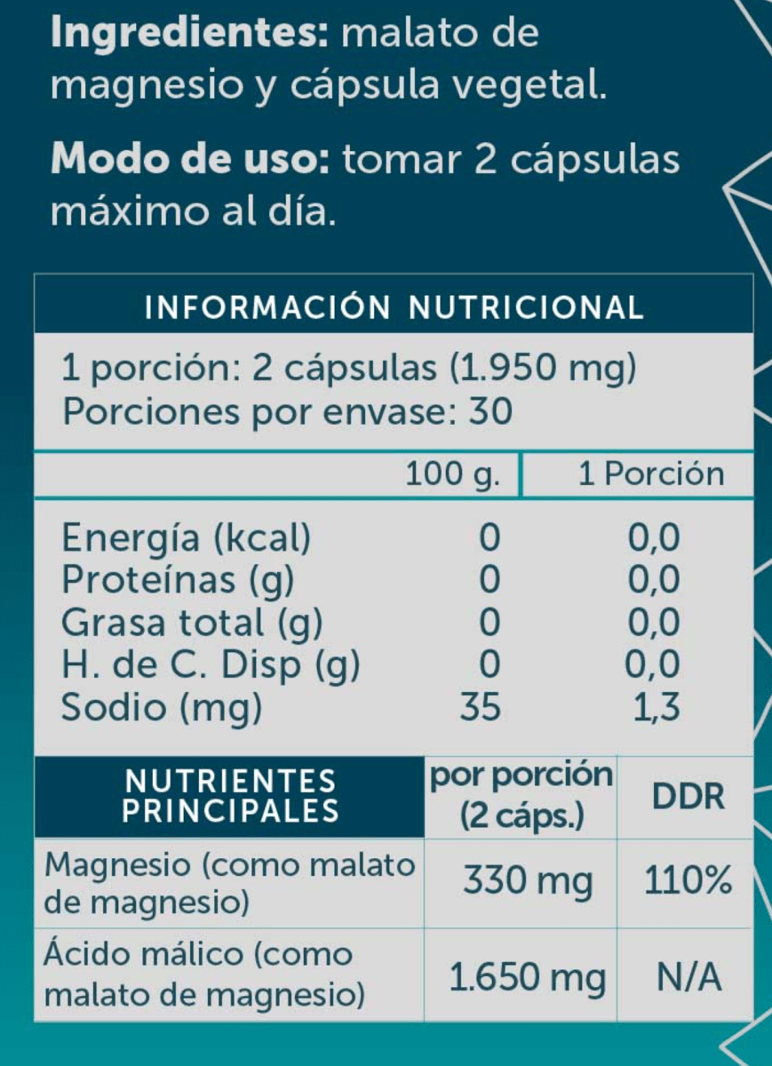 MAGNESIO MALATO PURE  60 Cápsulas - Wellplus2