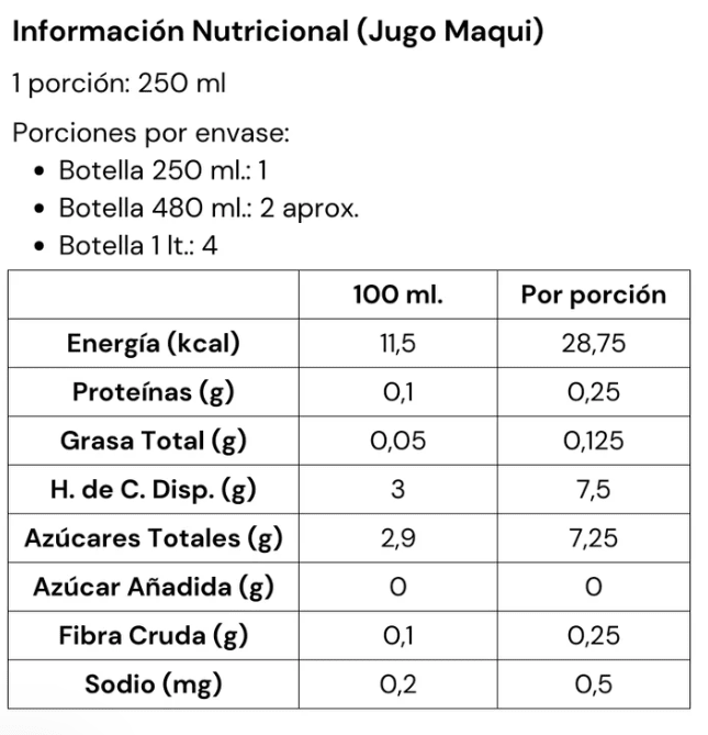 JUGO de MAQUI - 1 L - Berrysur2