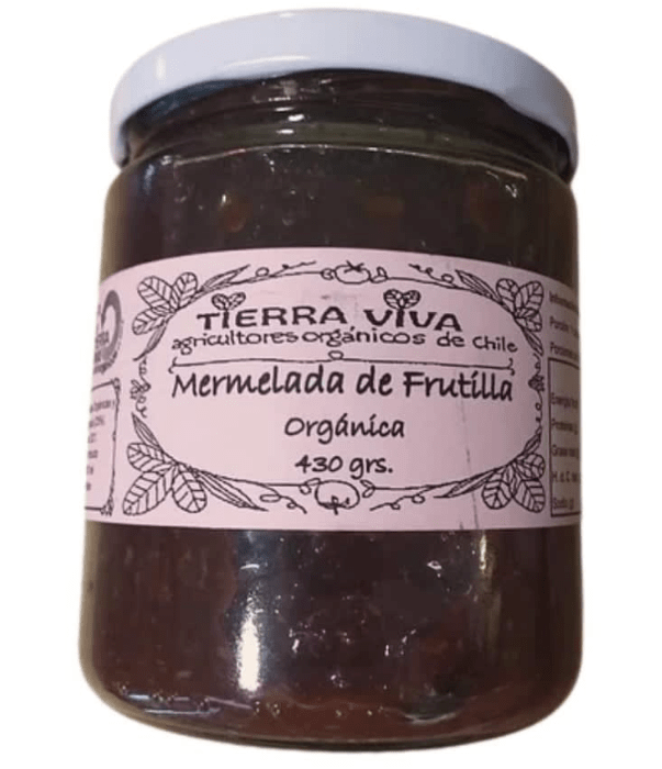 MERMELADA de FRUTILLA ORGÁNICA - 25% Azúcar Orgánica - 450gr - Tierra Viva1