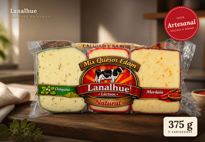 MIX QUESOS EDAM - 375g - Lanalhue1