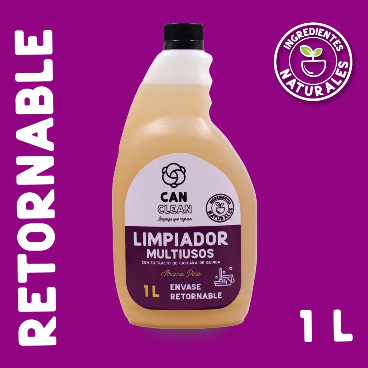 LIMPIADOR MULTIUSO ECOLÓGICO - 1 L - Envase PE Retornable - Can Clean2