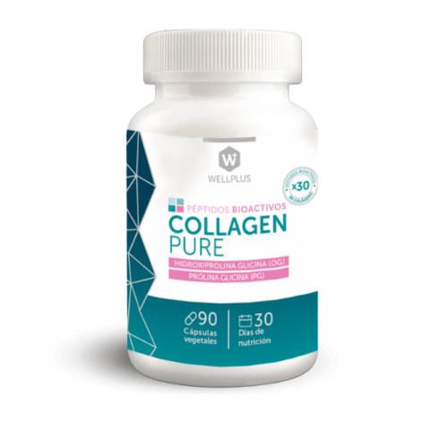 COLLAGEN PURE (Péptidos Bioactivos) - 90 Cápsulas - WellPlus1