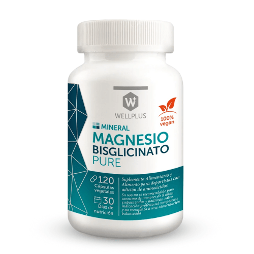 MAGNESIO BISGLICINATO PURE - 120 Cápsulas - WellPlus1