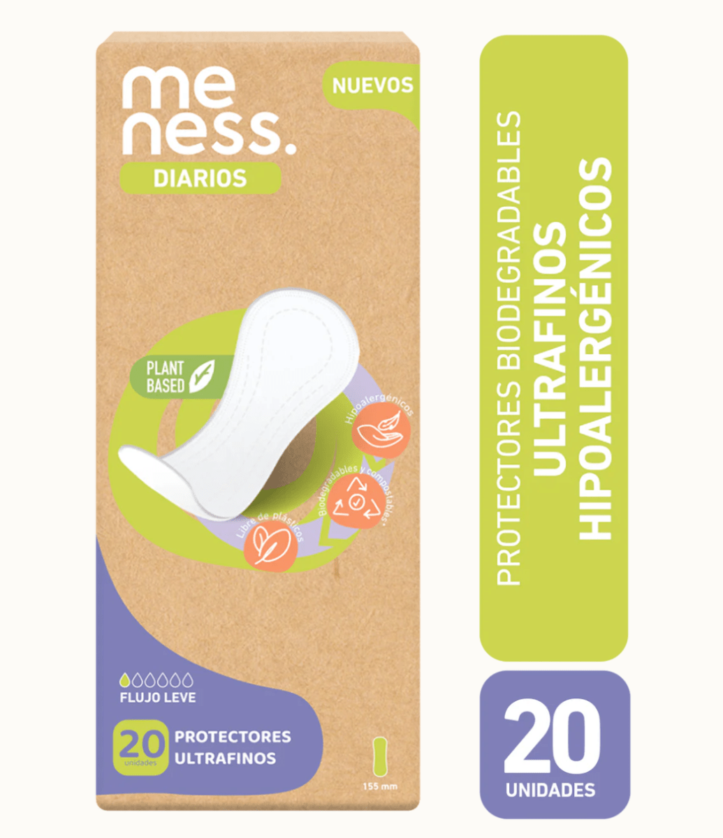 PROTECTORES DIARIOS BIODEGRADABLES - 20 Un - MeNess Concept1