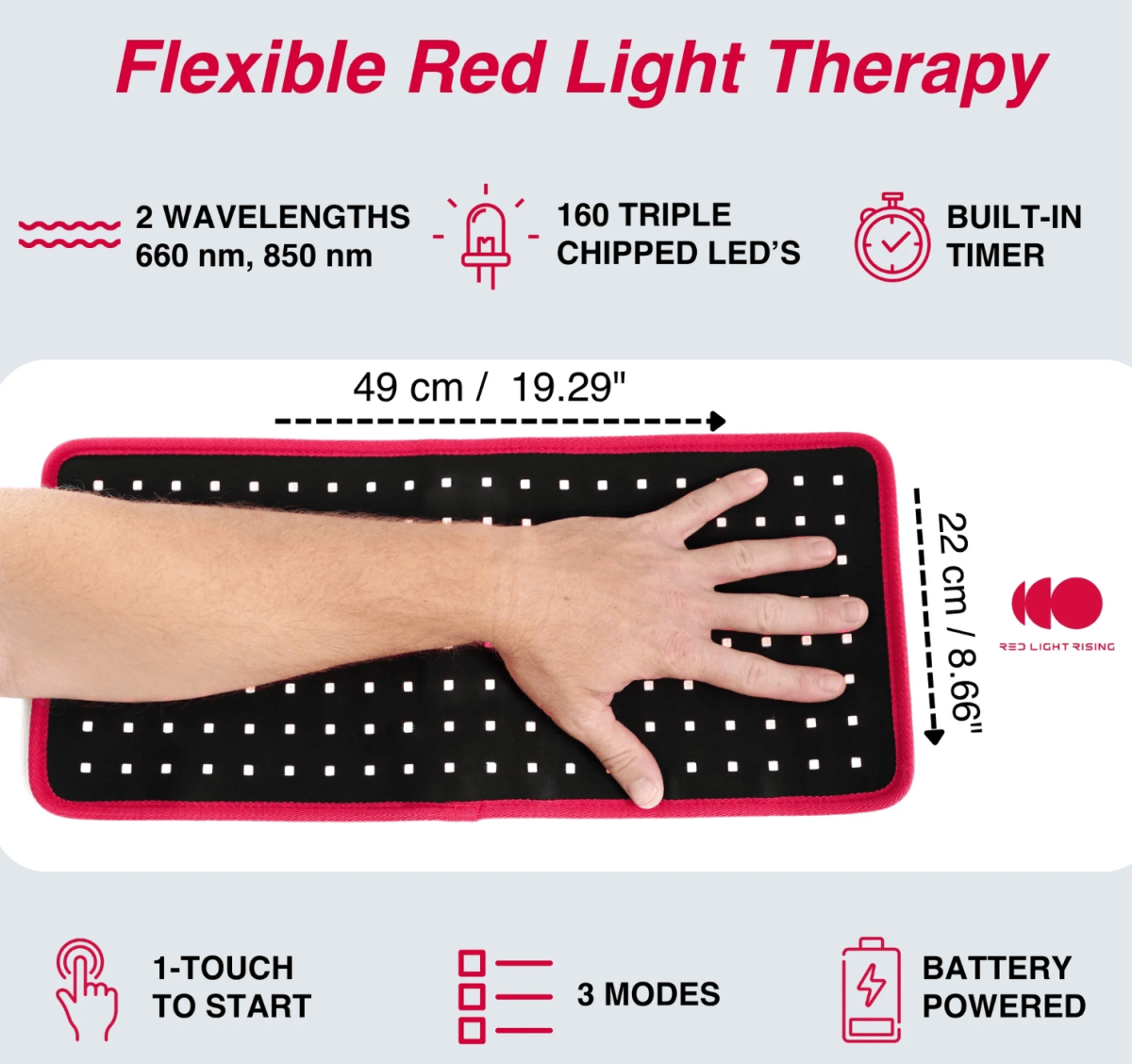 Dispositivo envolvente Advantage WRAP - Luz de terapia roja y NIR portable - Red Light Rising4