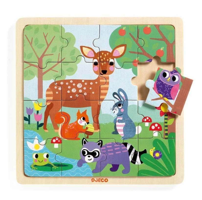 Puzzle madera Bosque 16 piezas - DJECO1