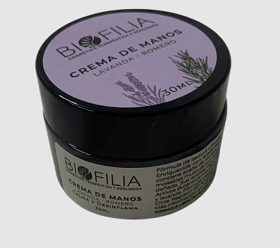 CREMA de MANOS ROMERO, LAVANDA, FLORES DE BACH - 30ml - Biofilia1