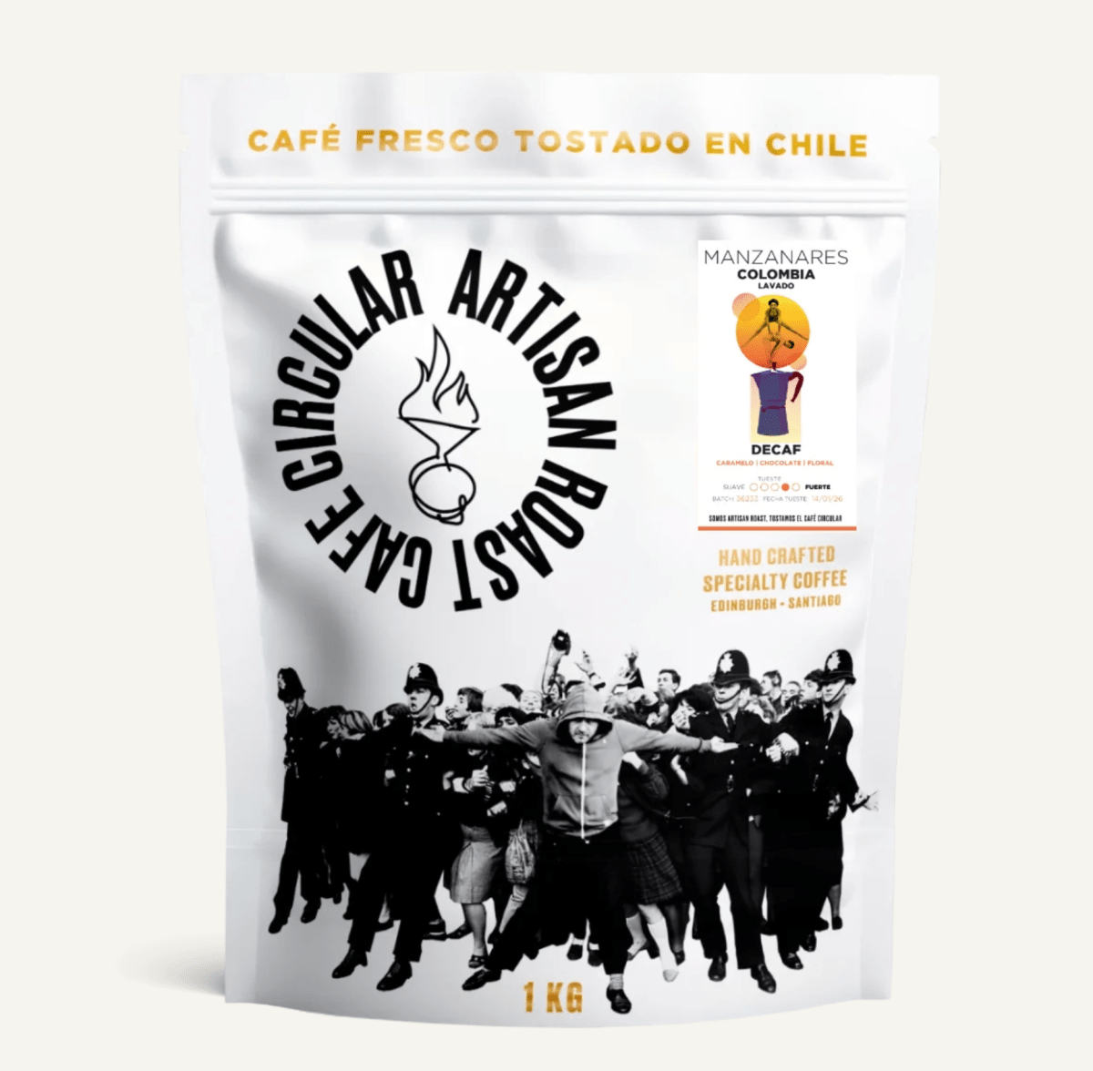 CAFÉ grano DESCAFEINADO (proceso natural) – 1kg – Artisan Roast1