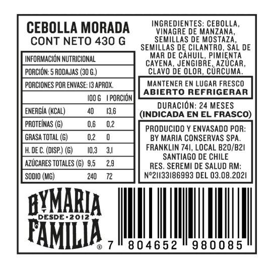 CEBOLLA MORADA - AGRIDULCE - 400g - By Maria3