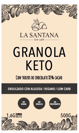 GRANOLA con TROZOS DE CHOCO LOW CARB - 500g - La Santana1