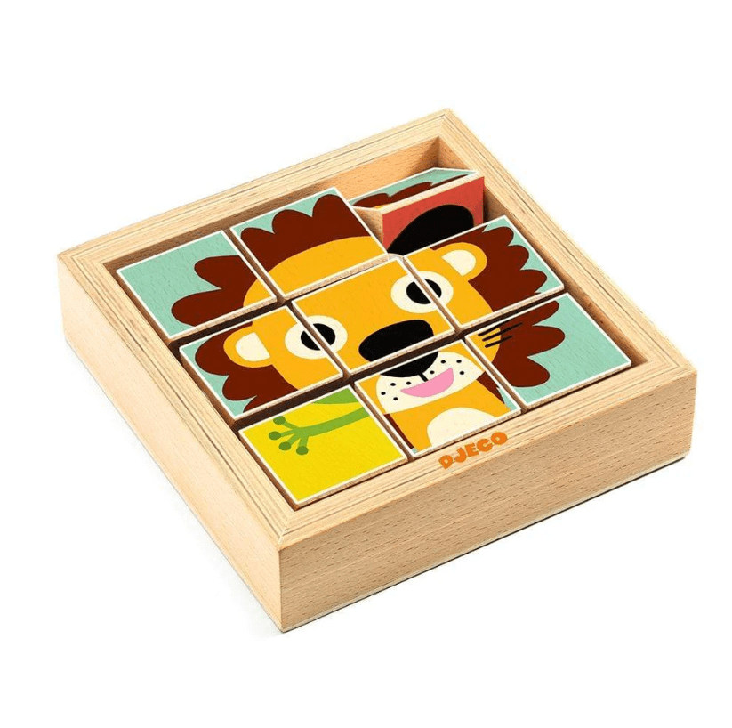 Puzzle Madera Tournanimo 9 cubos - Djeco1