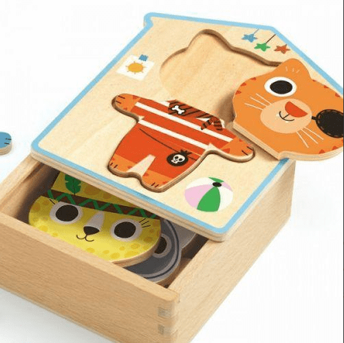 Rompecabezas mezcla de disfraces de Gatos - Djeco2