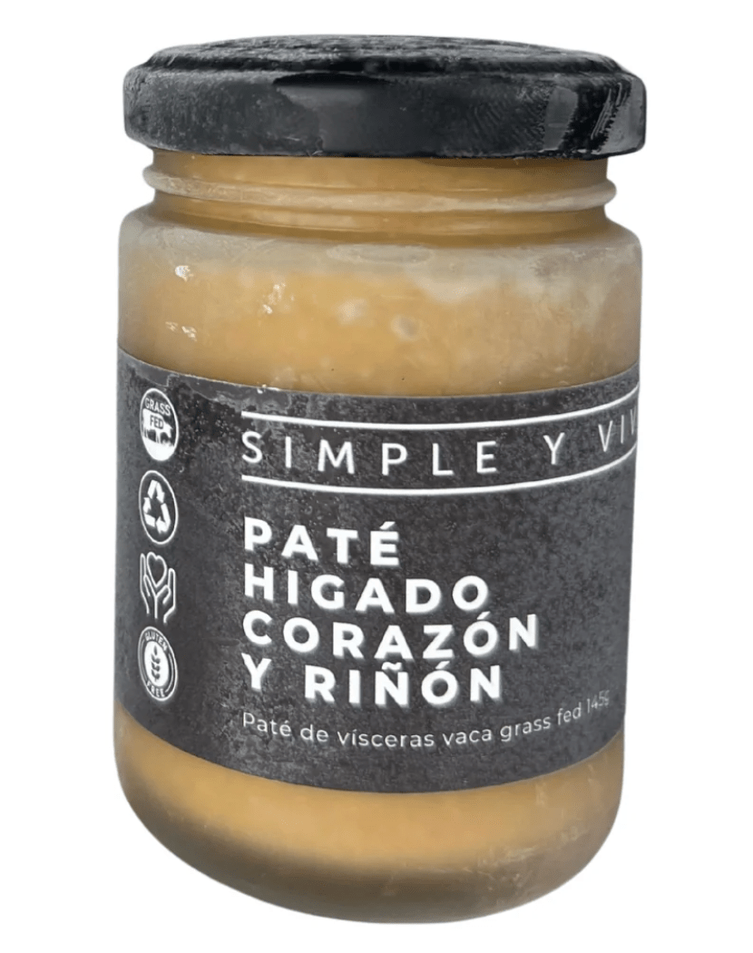 PATÉ DE HÍGADO, CORAZÓN Y RIÑÓN - 145g - Simple y Vivo1