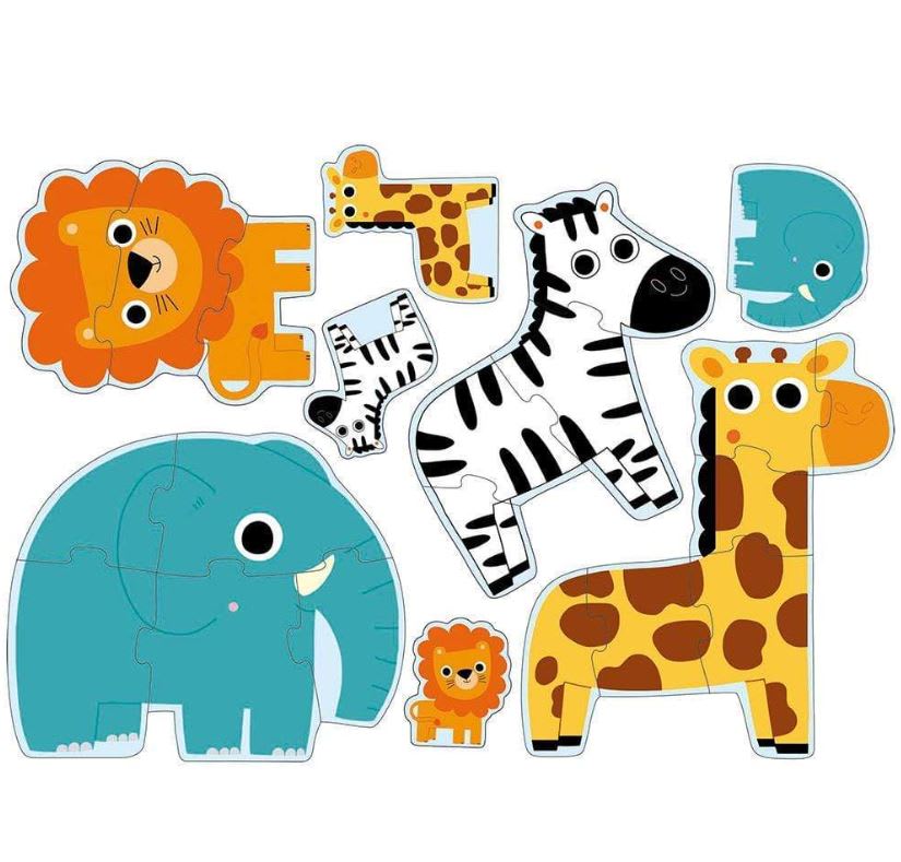 Puzzle Primo En la selva (4 puzzles) 18 piezas - DJECO1